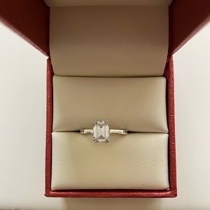 Sterling silver cubic zirconia Emerald Cut Ring